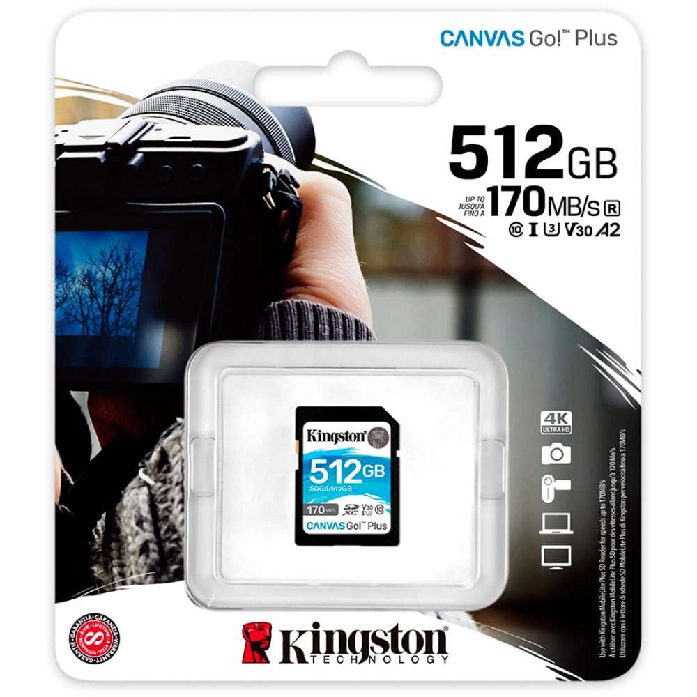 Karta pamięci Kingston 512 GB SDXC Class 10 UHS-I U3 V30 czarna