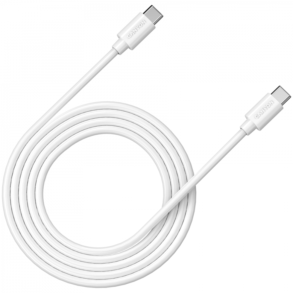 Kabel USB C do USB C 100W 2m Canyon C 12 biały