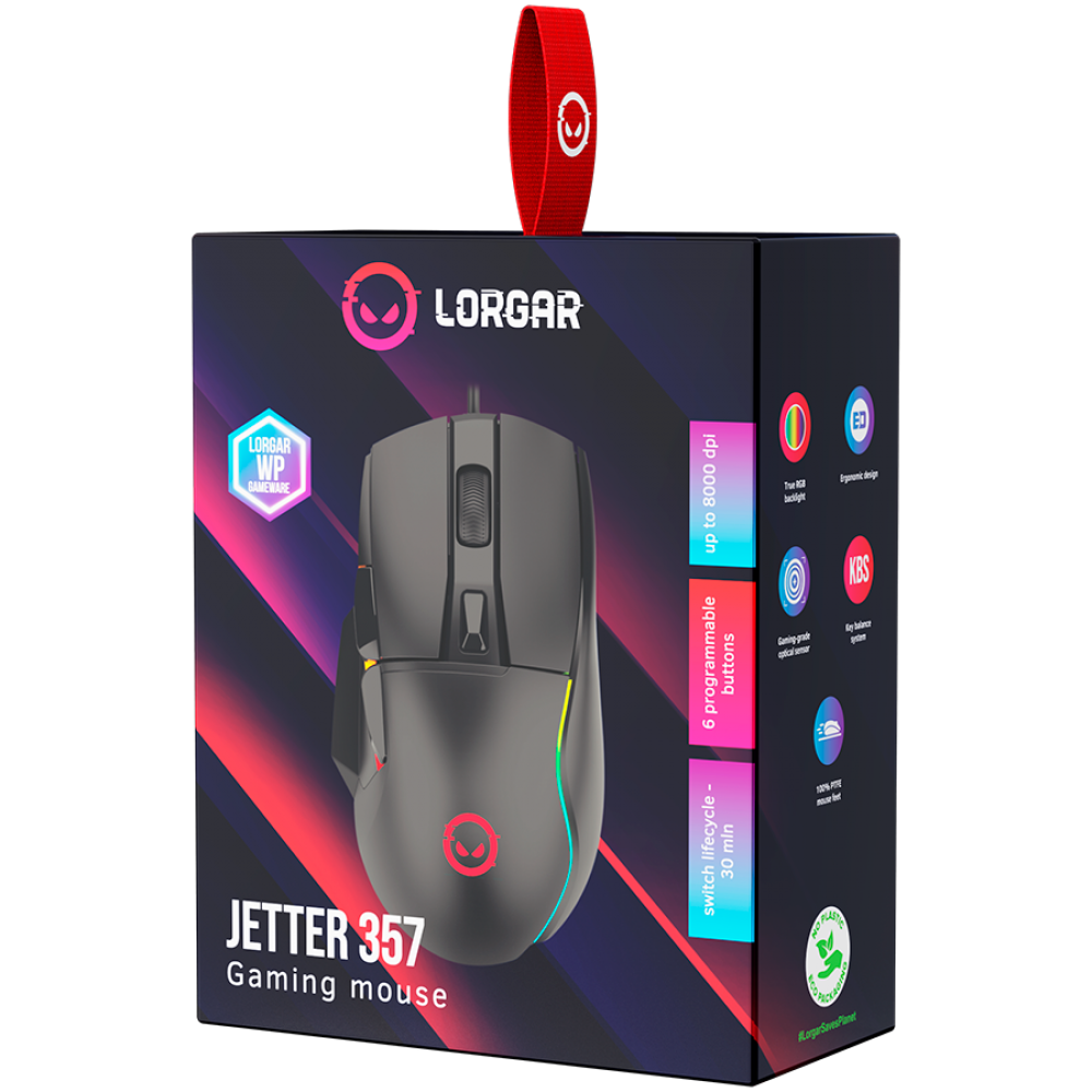 USB LED RGB Gaming-Maus Lorgar Jetter 357 schwarz