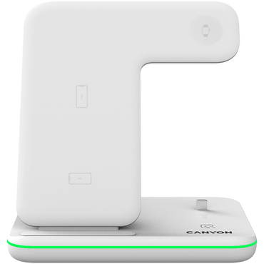 Ładowarka bezprzewodowa 15W 3w1 do telefonu Canyon WS-302 biała