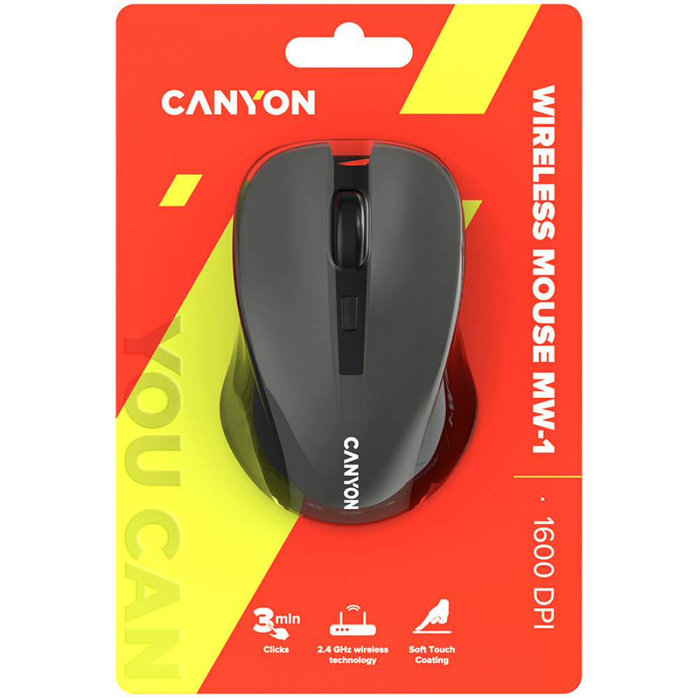 Kabellose ergonomische Maus Canyon MW-1 grau