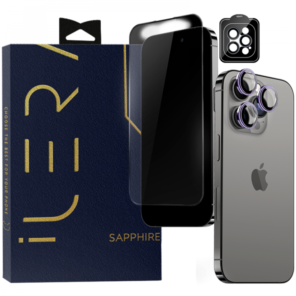 iLera Sapphire Ultra Displayschutzglas für iPhone 15 Pro transparent