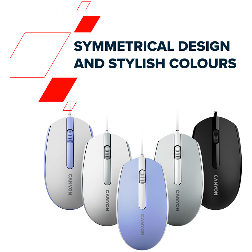 Canyon M-10 Ergonomic Wired Mouse Dark Grey