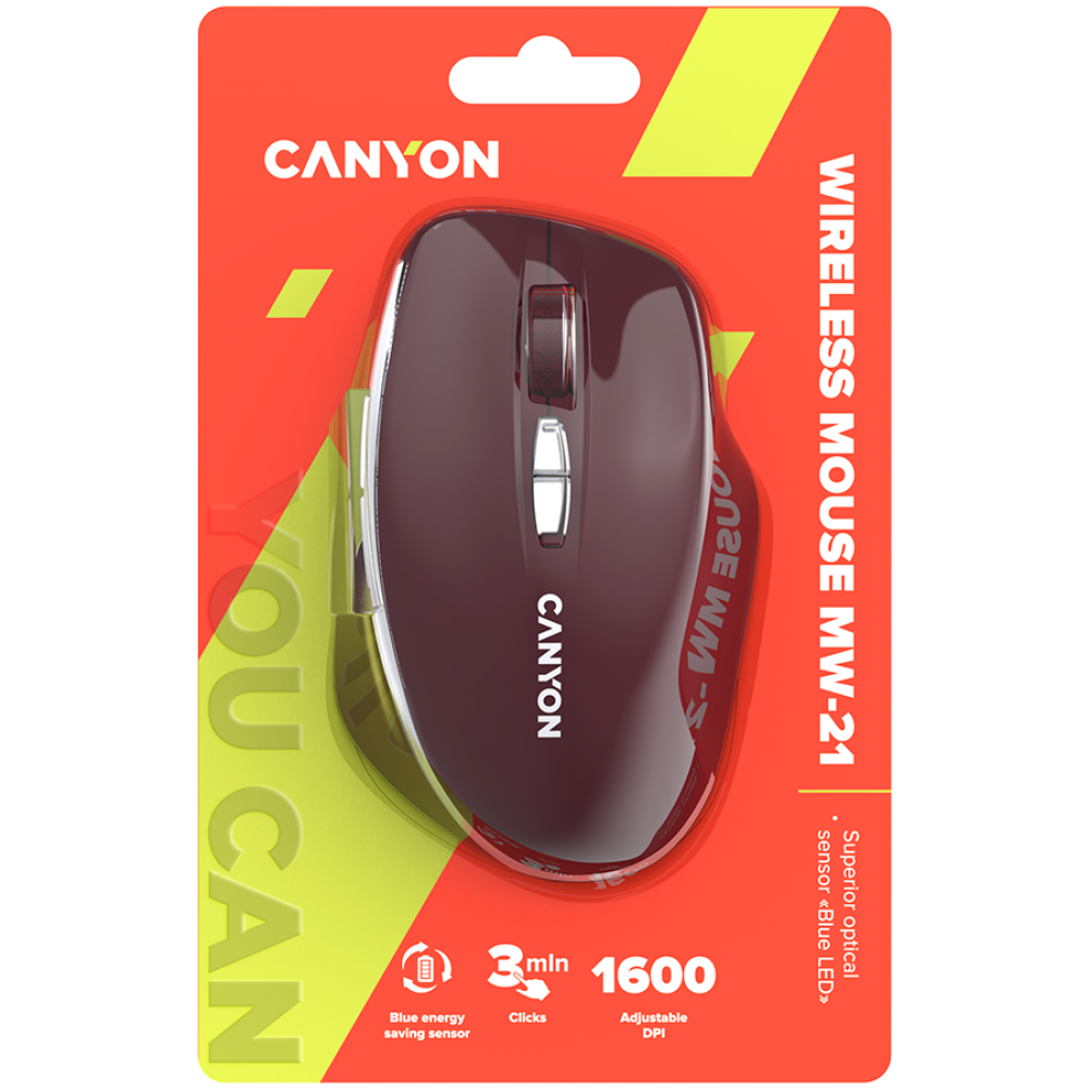 Kabellose LED-Maus Bluetooth 2in1 Canyon MW-21 rot