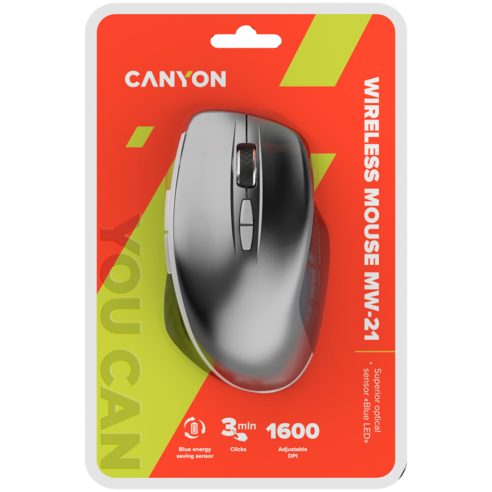 Kabellose Bluetooth-LED-Maus 2-in-1 Canyon MW-21 grau