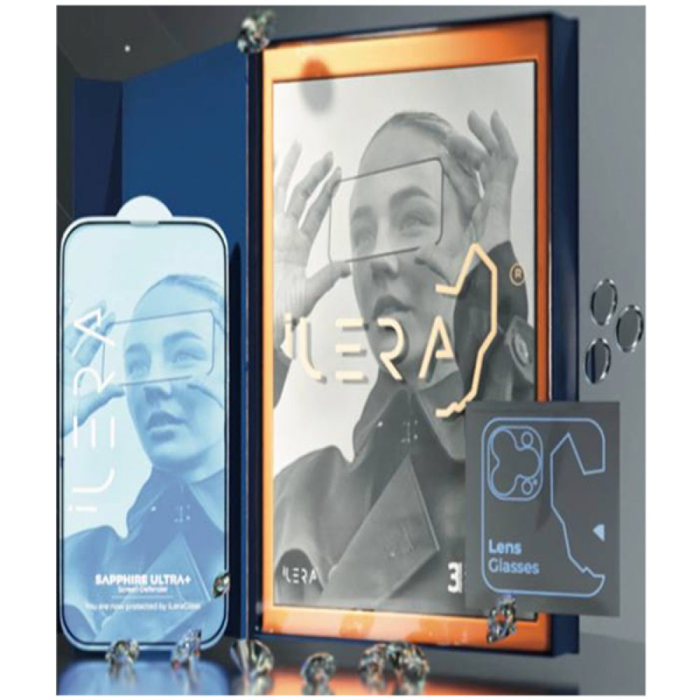 iLera Premium Sapphire Ultra Corning Glass Displayschutz für iPhone 16 Pro