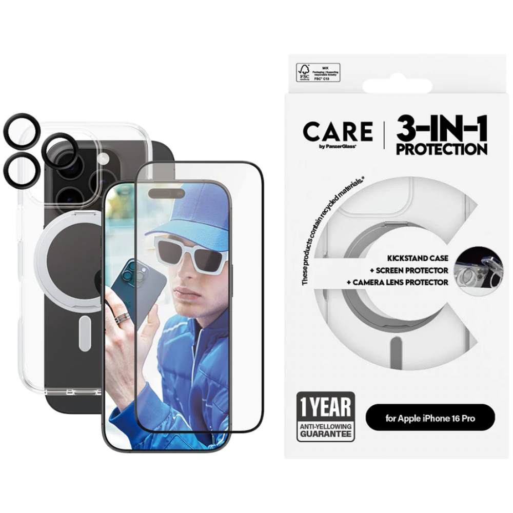 Case PANZERGLASS 3w1 Ceramic Bundle do iPhone 16 Pro przezroczysty