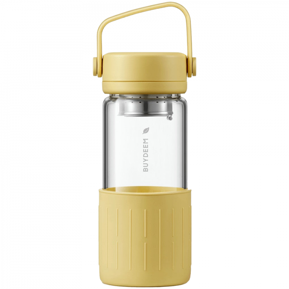 Butelka szklana z zaparzaczem Buydeem CD1008 350 ml żółta