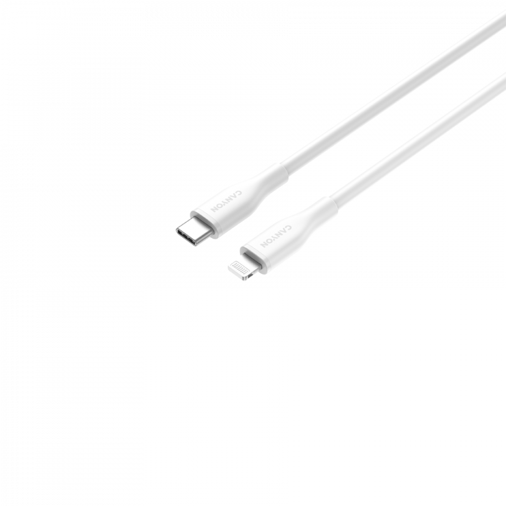 Kabel C-L 60W MFI 1m silikonowy Canyon CLNM60 biały