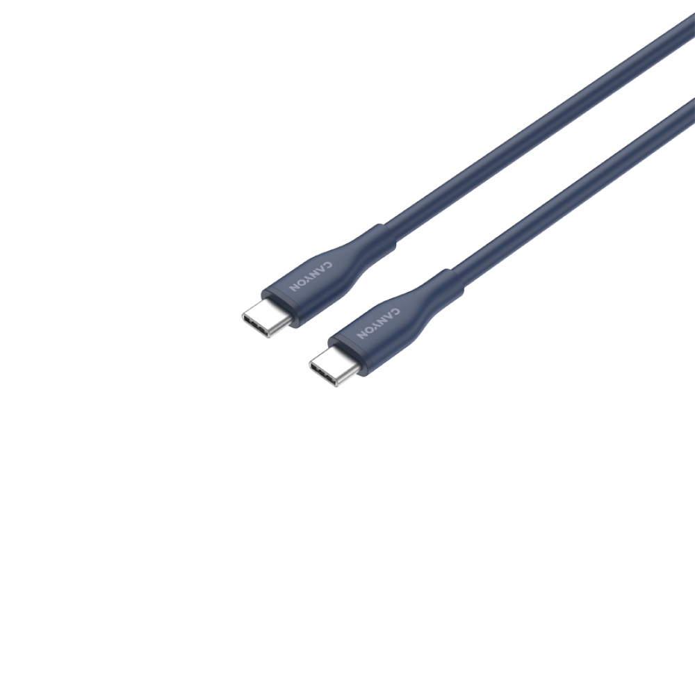 Kabel USB-C - USB-C 60W 1m silikonowy Canyon CC60SC10 granatowy