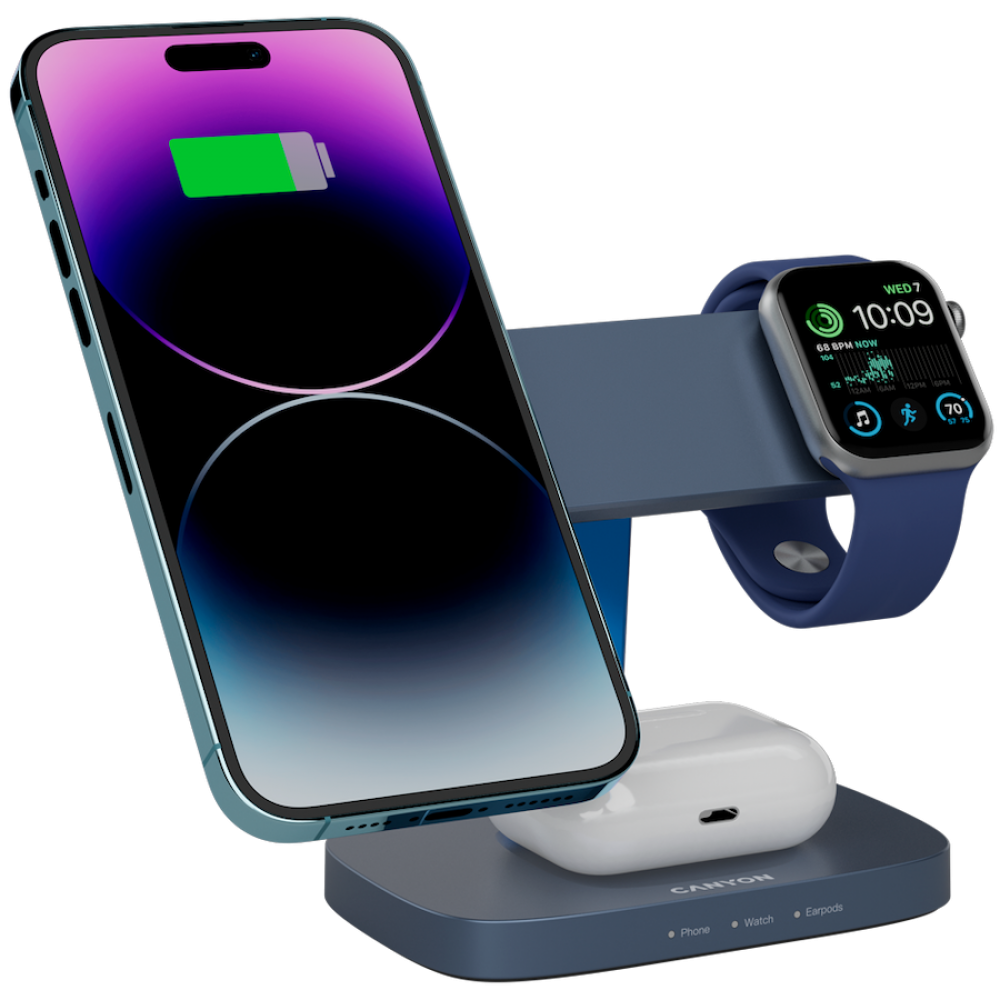 Ładowarka bezprzewodowa 3w1 Hexagon 310 Canyon 310 granatowy