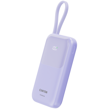 Powerbank 10000 mAh PD 22.5W mit Kabel Canyon OnPower 101 lila