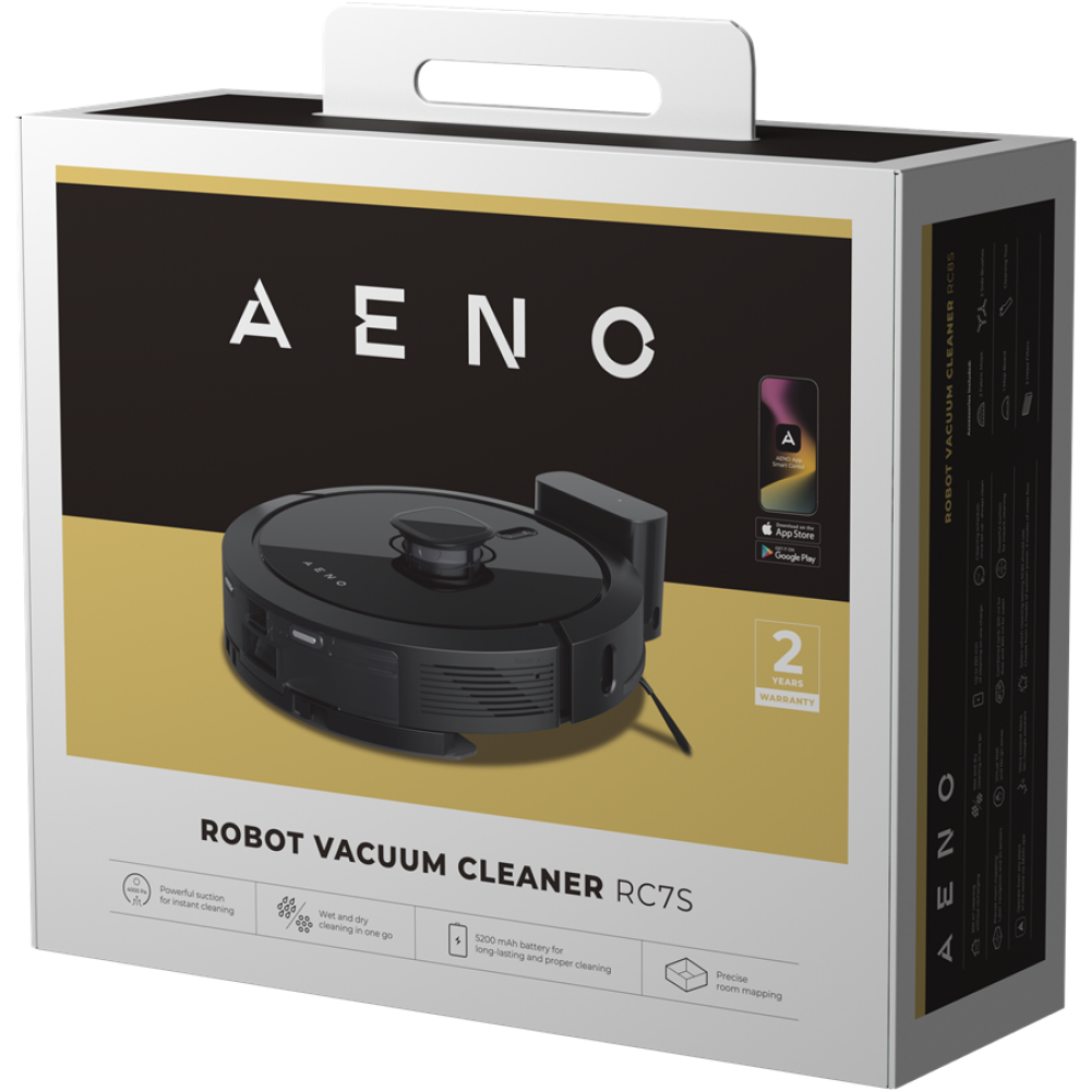 2-in-1 Saugroboter 4000Pa mit Karte Aeno RC7S schwarz