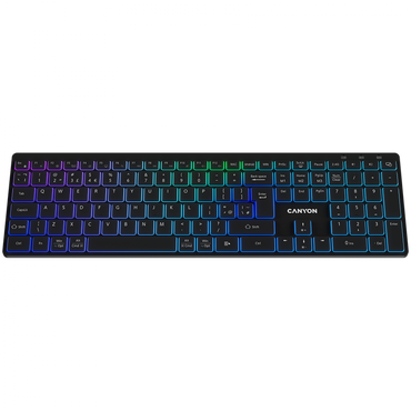 Klawiatura bezprzewodowa RGB Canyon HKB W11 czarna, dwa tryby