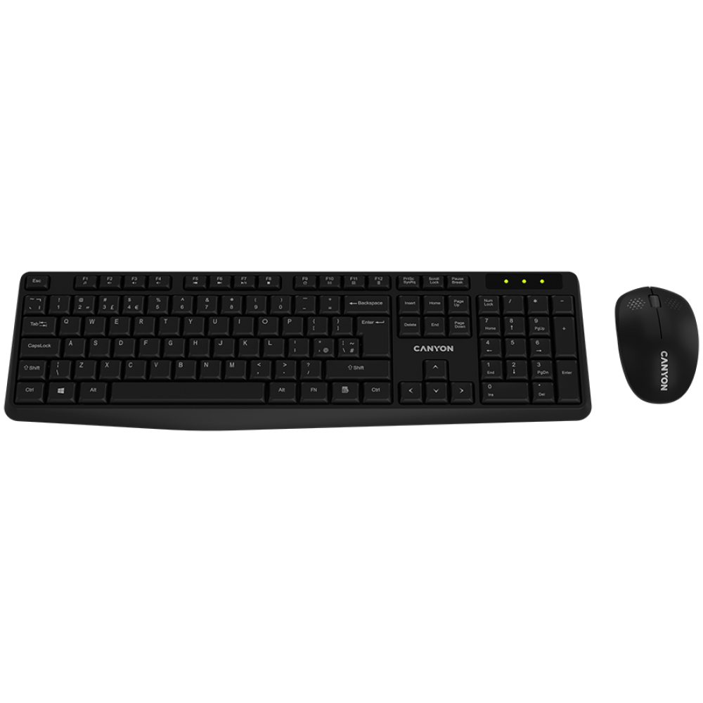 Canyon SET W01 kabellose Tastatur und Maus, schwarz