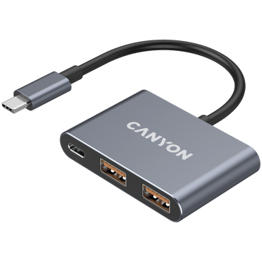 Hub 3 w 1 USB-C przenośny Canyon DS-3 ciemnoszary