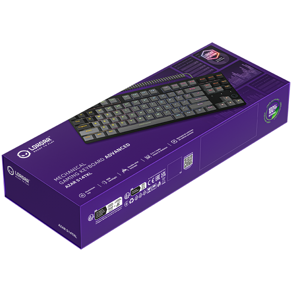 RGB Mechanische Gaming-Tastatur Lorgar Azar 514 schwarz