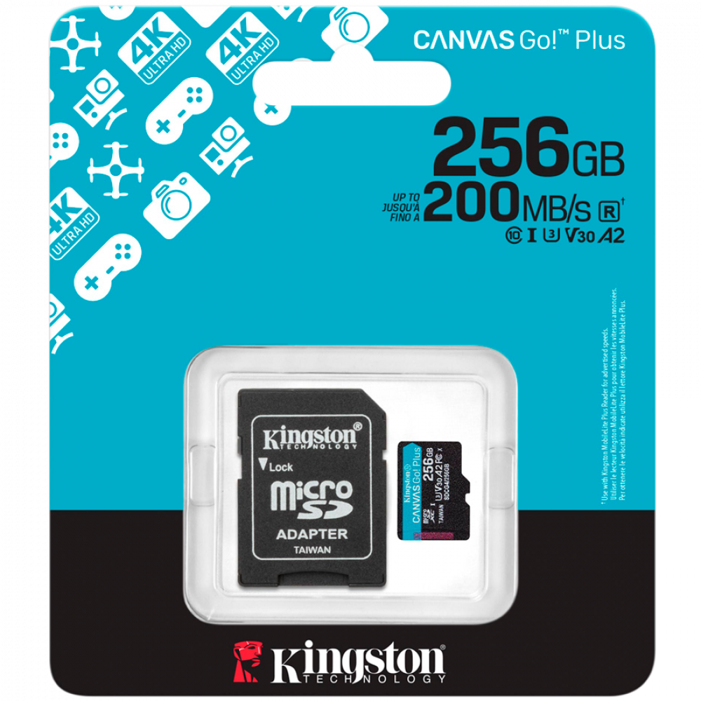 Karta microSDXC Kingston 256 GB 200 MB/s z adapterem SD