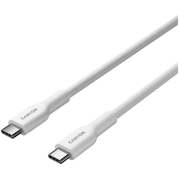 Kabel USB C 60W OnWire 1m w oplocie Canyon 60CL biały