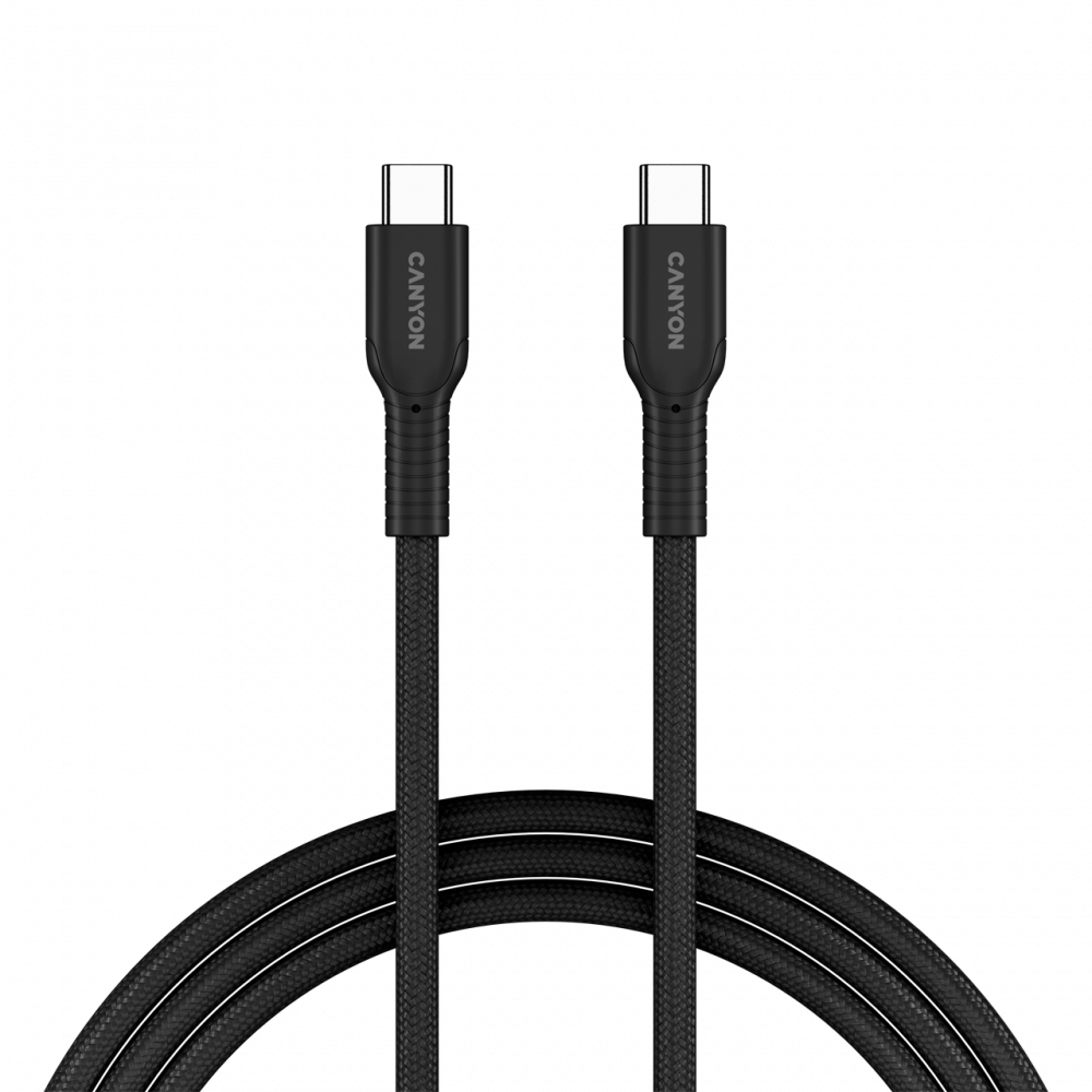 Kabel OnWire USB C 60W w oplocie 1m Canyon 60CL czarny
