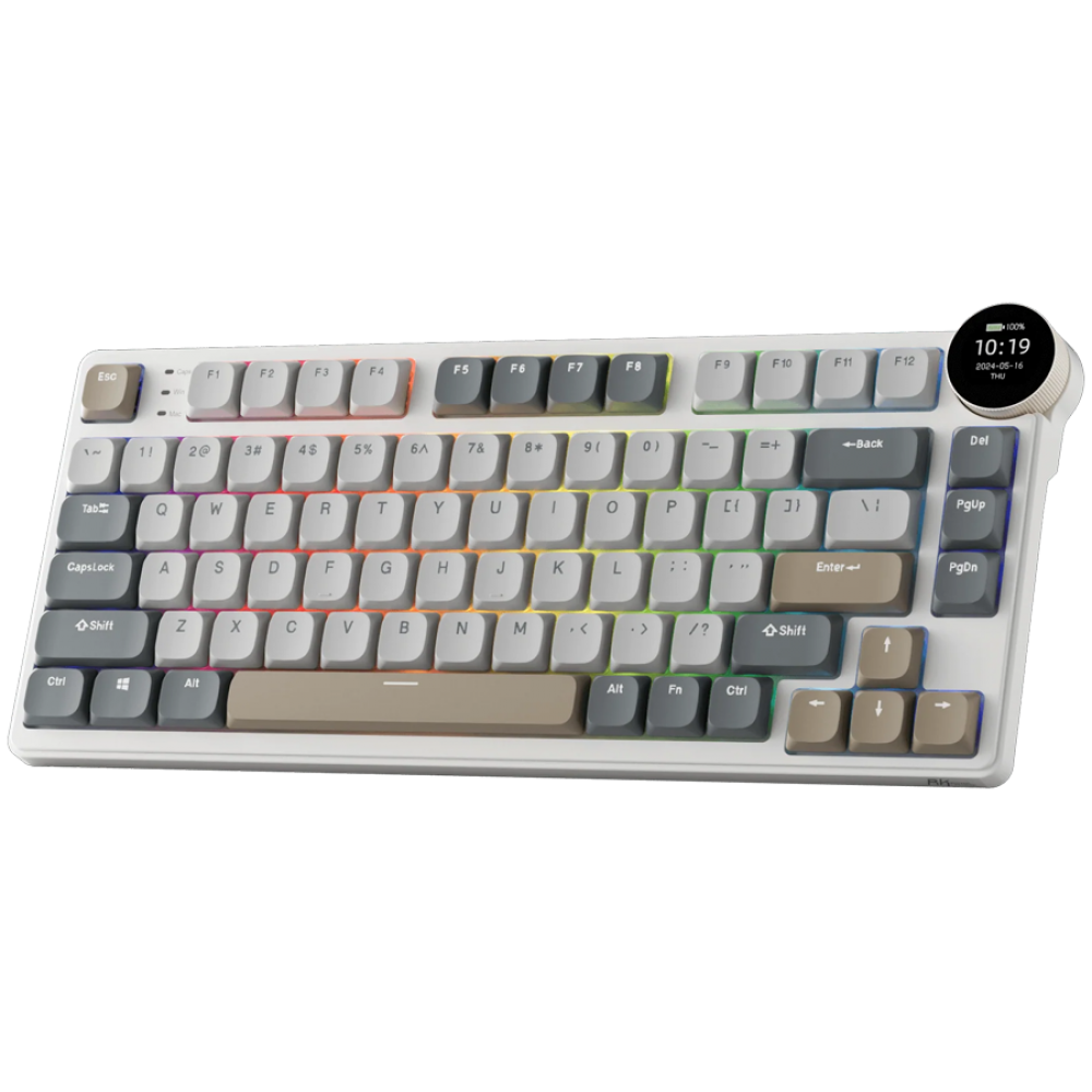 Klawiatura mechaniczna Royal Kludge N80 Brown Switch perłowa