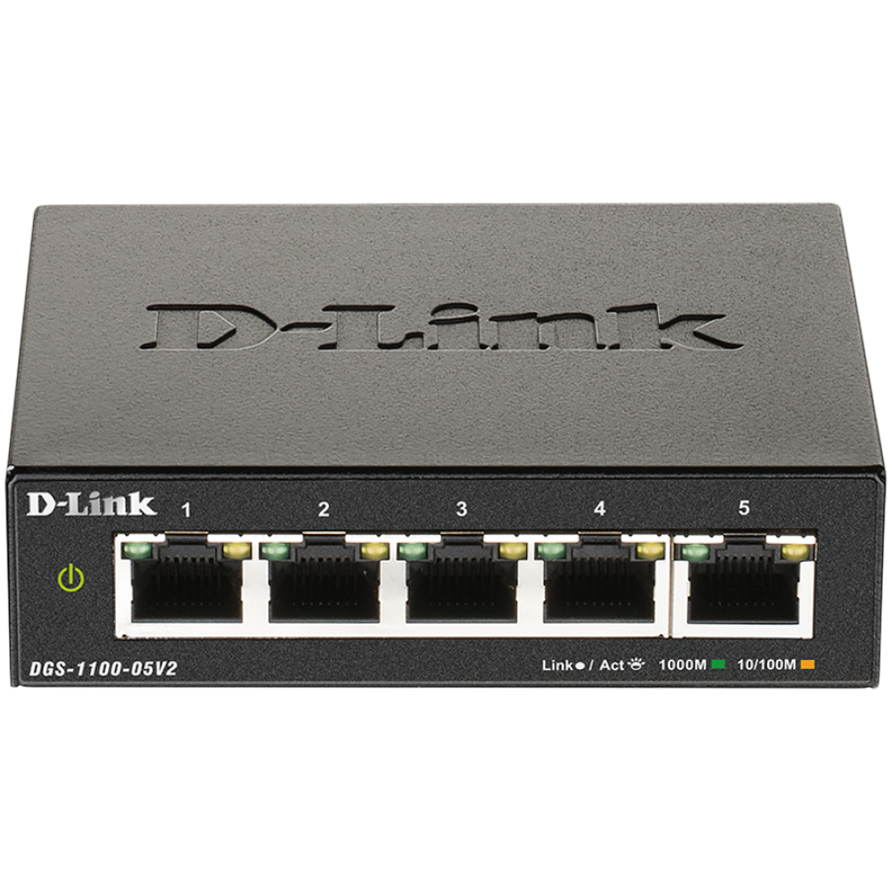 D LINK 5 Port Gigabit Smart Managed Switch extern schwarz