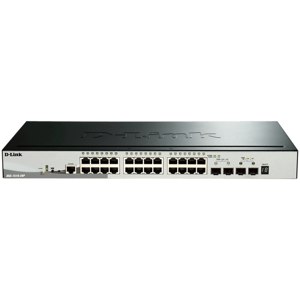 D-Link 28-Port Gigabit Stackable SmartPro PoE-Switch 10GbE schwarz