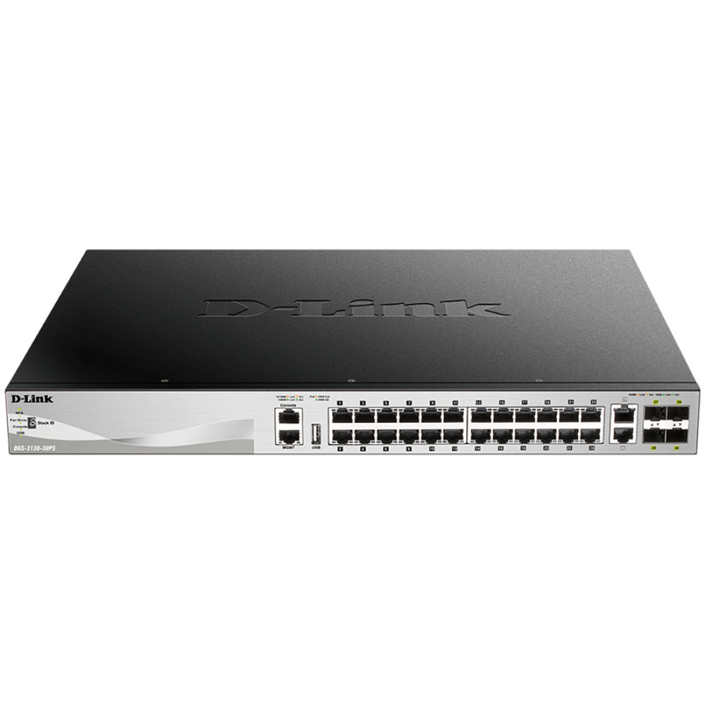 D-Link 24-Port Gigabit Layer 3 Managed Switch SFP schwarz