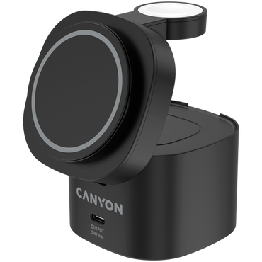 4-in-1 30W USB-C Canyon OnCharge 405 Charging Station, black, adapterless