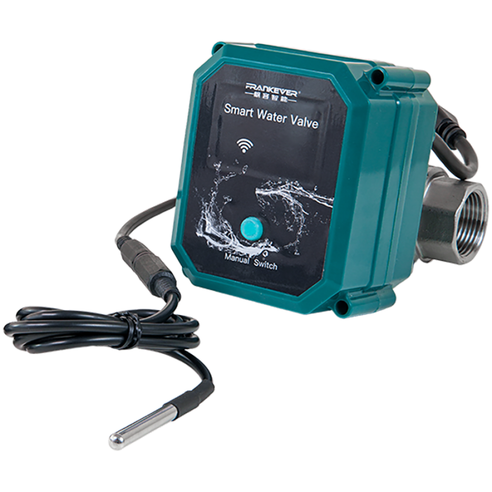 Inteligentny zawór wodny FrankEver DN15 z LCD zielony