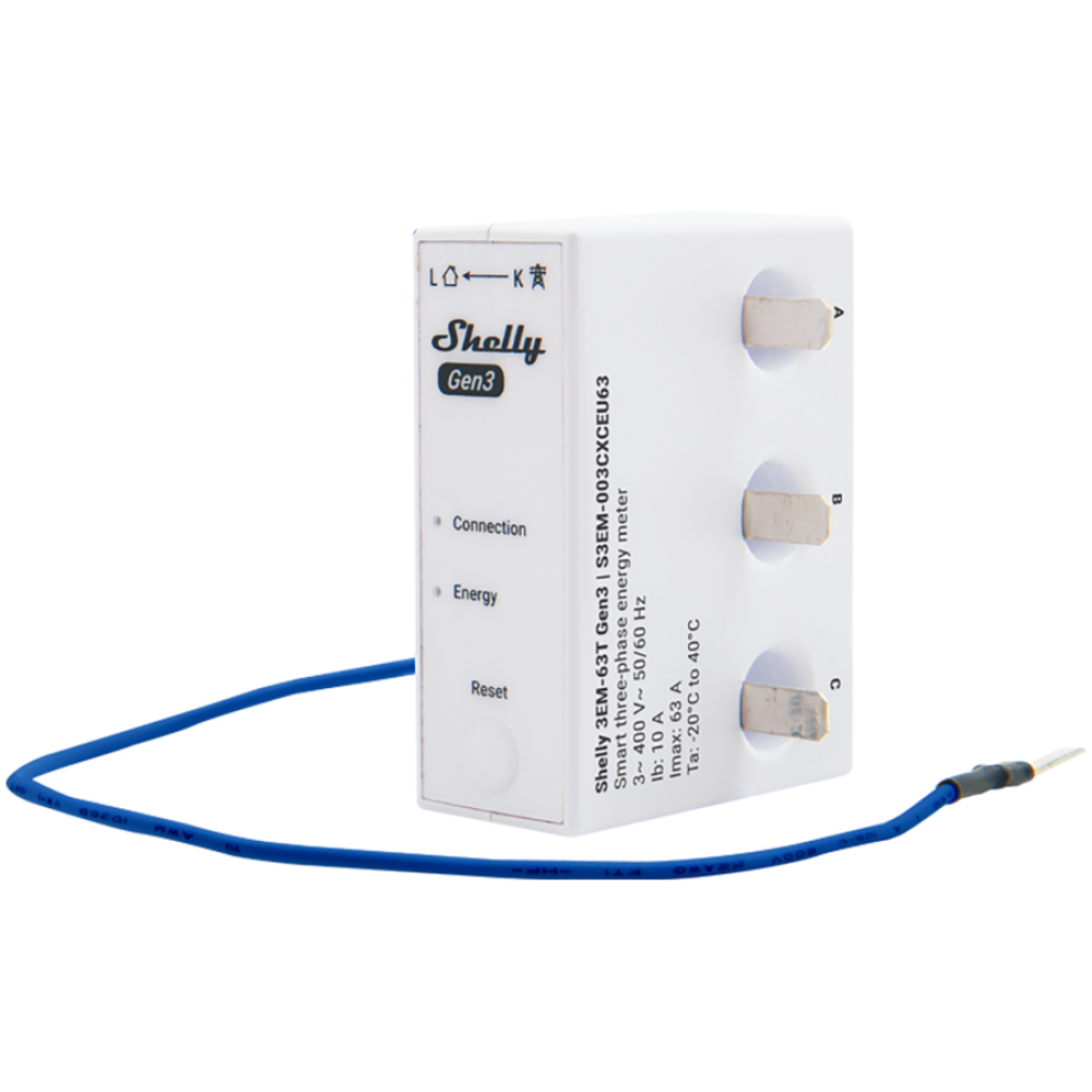 Inteligentny licznik energii 3 fazowy Shelly 3EM 63T Gen3