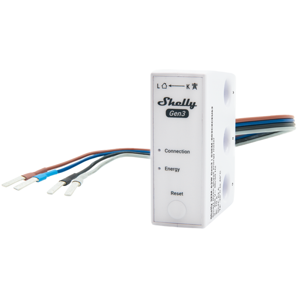 Shelly 3EM 63W Gen3 3-Phase Energy Meter