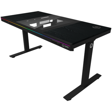 Regulowany biurko gamingowe z PC, ładowarką bezprzewodową, RGB, USB