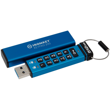 Dysk USB 256 GB z funkcją PIN KINGSTON IronKey Keypad 200 niebieski