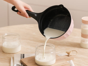 Rondel emaliowany 1,8l ze szklaną pokrywą Buydeem Pastelowy Różowy