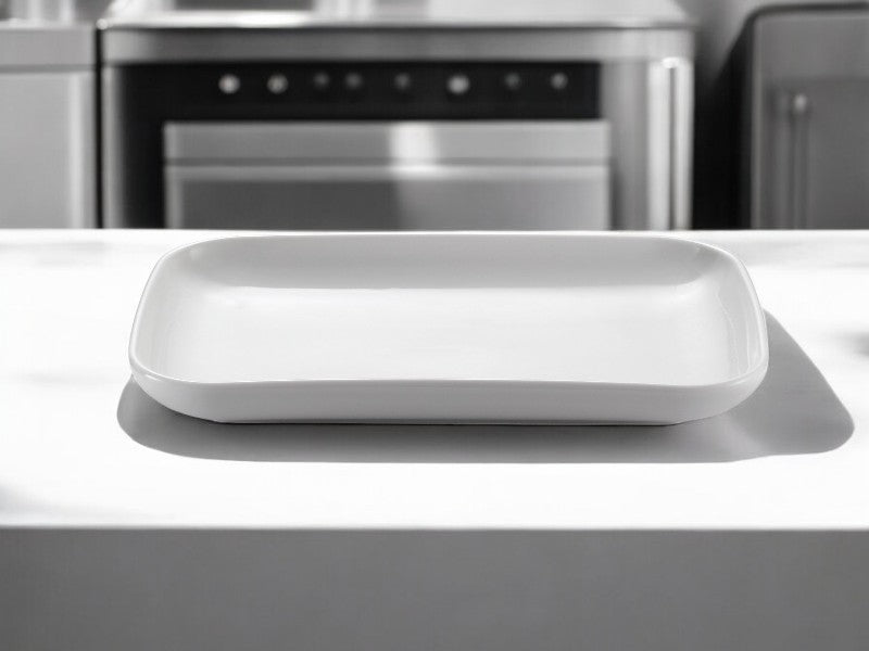 Buydeem CT1004 Porzellanteller zum Servieren und Kochen Weiß