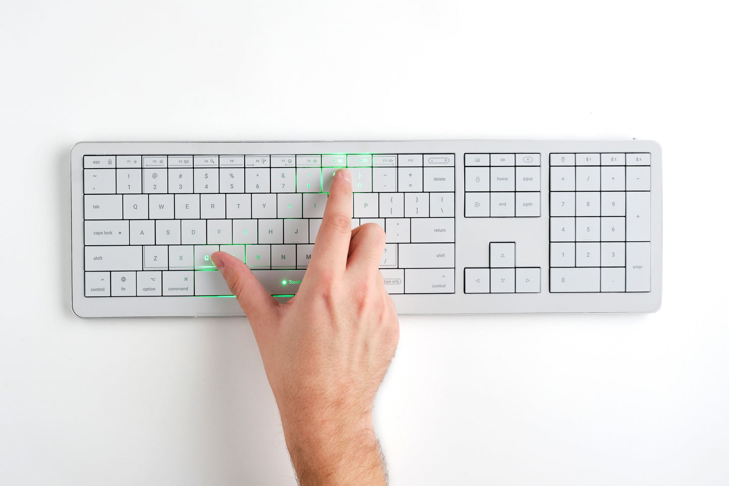 Klawiatura dotykowa CLEVETURA CLVX 1 RGB MacOS Windows Linux Biała