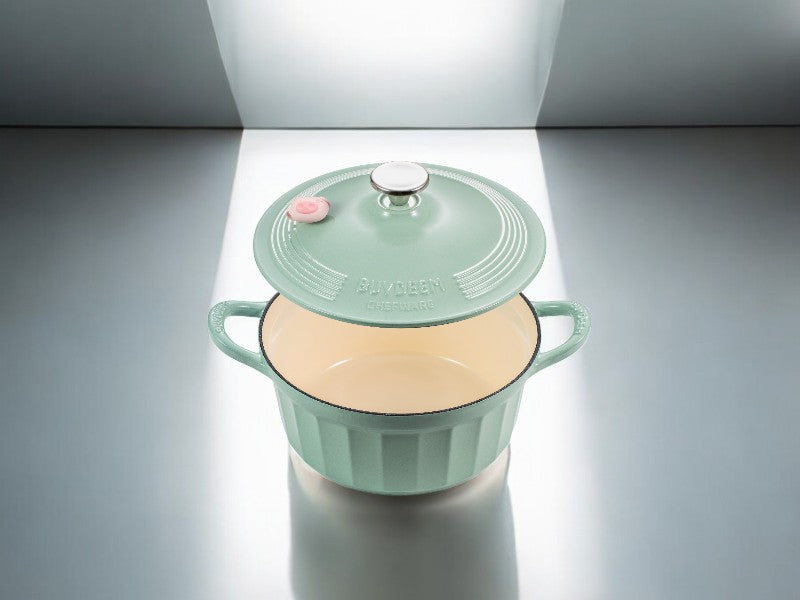 Emaliowane naczynie żeliwne Buydeem CP551 3,9l Pastelowe Zielone