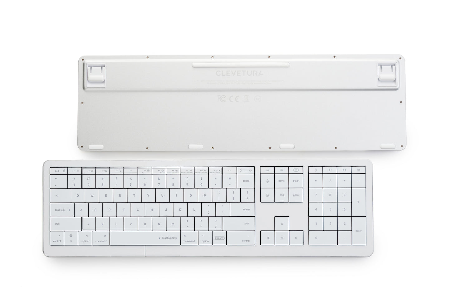 Klawiatura dotykowa CLEVETURA CLVX 1 RGB MacOS Windows Linux Biała