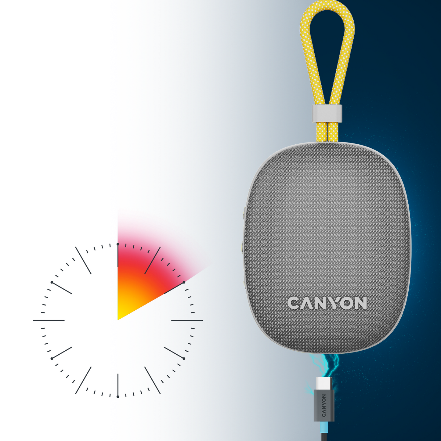 Głośnik Bluetooth przenośny 5W IPX7 TWS Canyon OnMove 12 szary