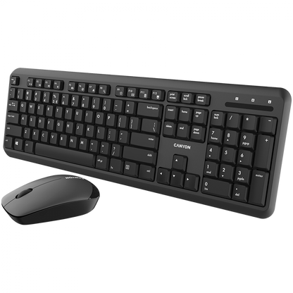 Canyon SET-W20 Wireless Keyboard and Mouse Set, Black