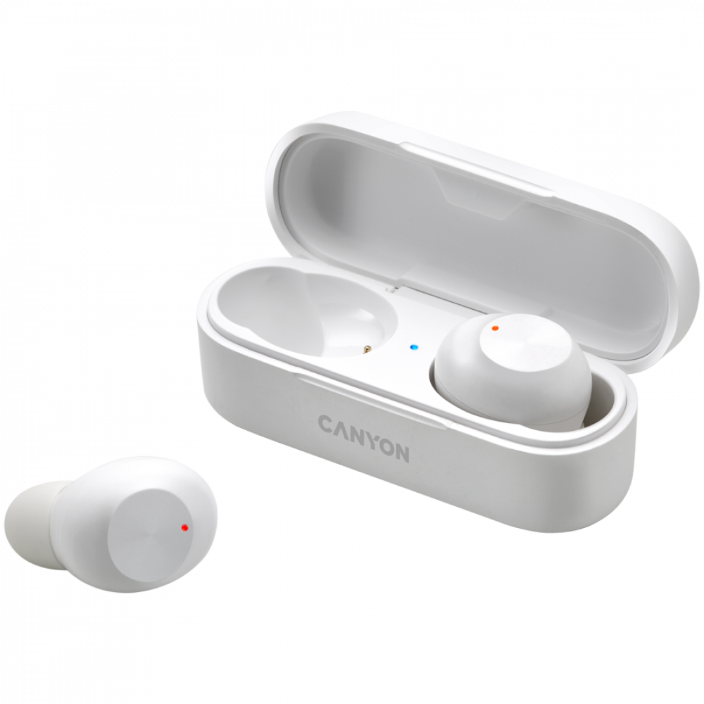 Słuchawki dokanałowe TWS Canyon TWS 1 bezprzewodowe białe