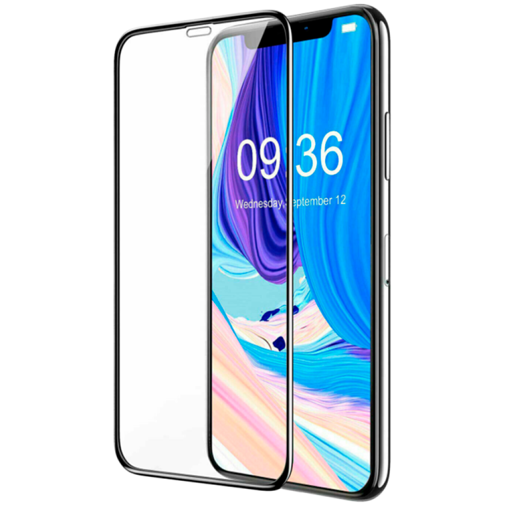 Breezy Displayschutz aus gehärtetem Glas für iPhone 11 Pro Max Black Edges