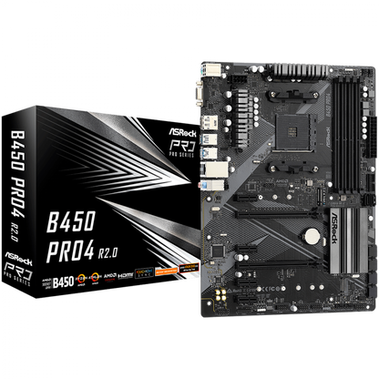 ASROCK B450 PRO4 R2.0 ATX Mainboard für AMD Ryzen 128 GB