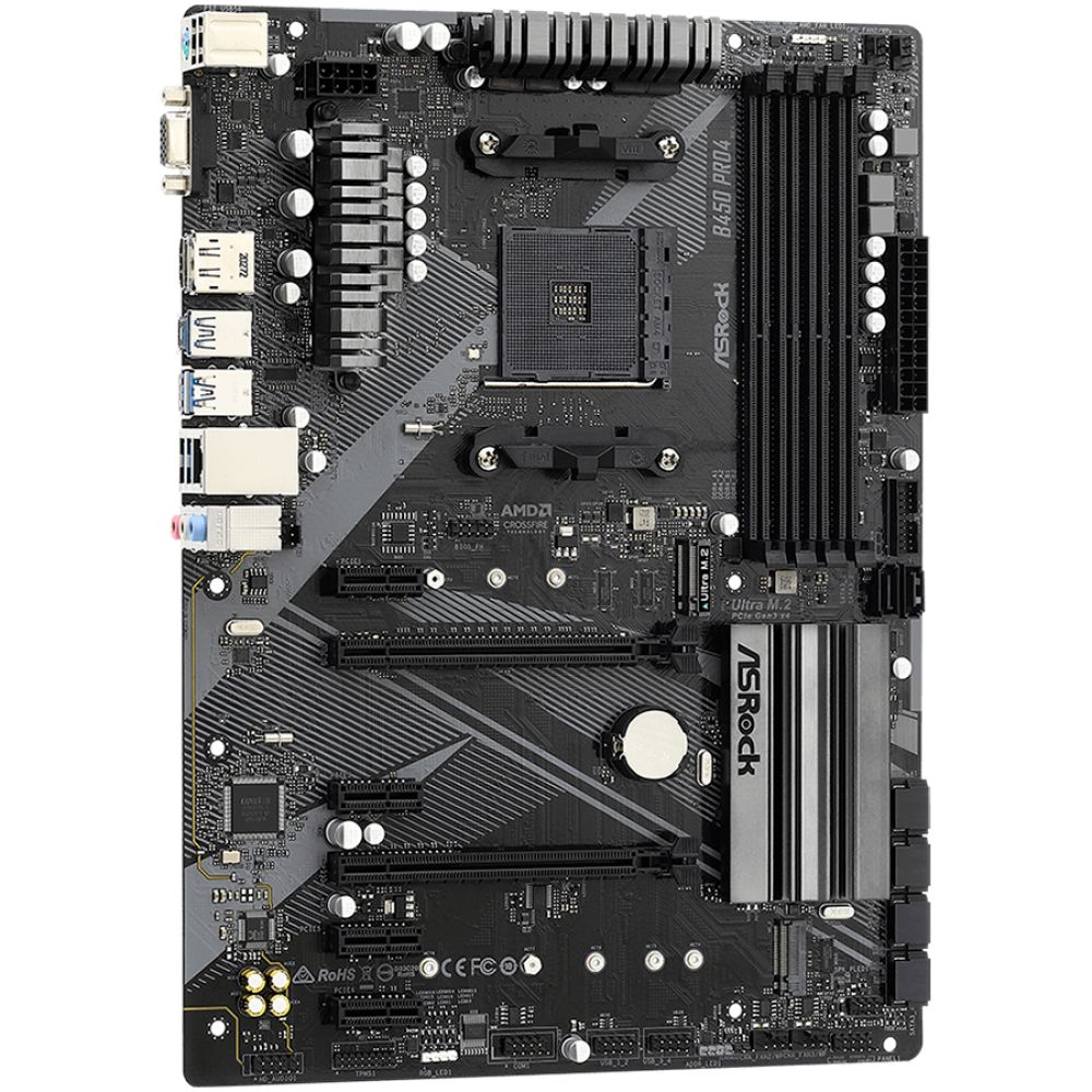 ASROCK B450 PRO4 R2.0 ATX Mainboard für AMD Ryzen 128 GB