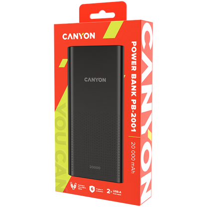 Powerbank 20000 mAh Canyon PB 2001 tragbar schwarz