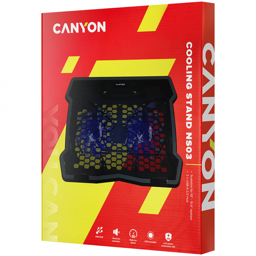 Canyon NS03 Kühler mit 2 USB-Lüftern LED schwarz