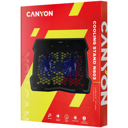 Canyon NS03 Kühler mit 2 USB-Lüftern LED schwarz