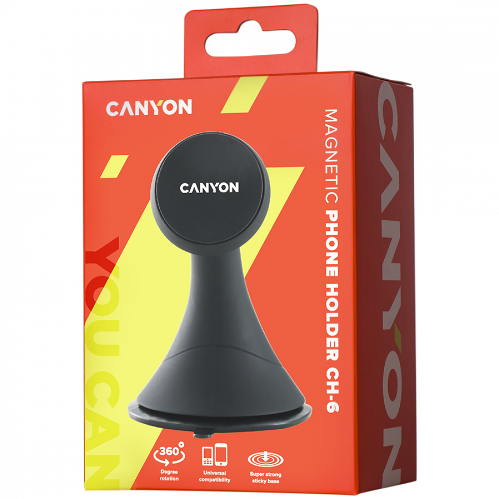 Uchywyt na telefon magnetyczny do auta Canyon CH-6 czarny