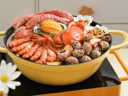 Naczynie emaliowane Buydeem CP181 aluminiowe 3,8l ze szklaną pokrywą Żółte